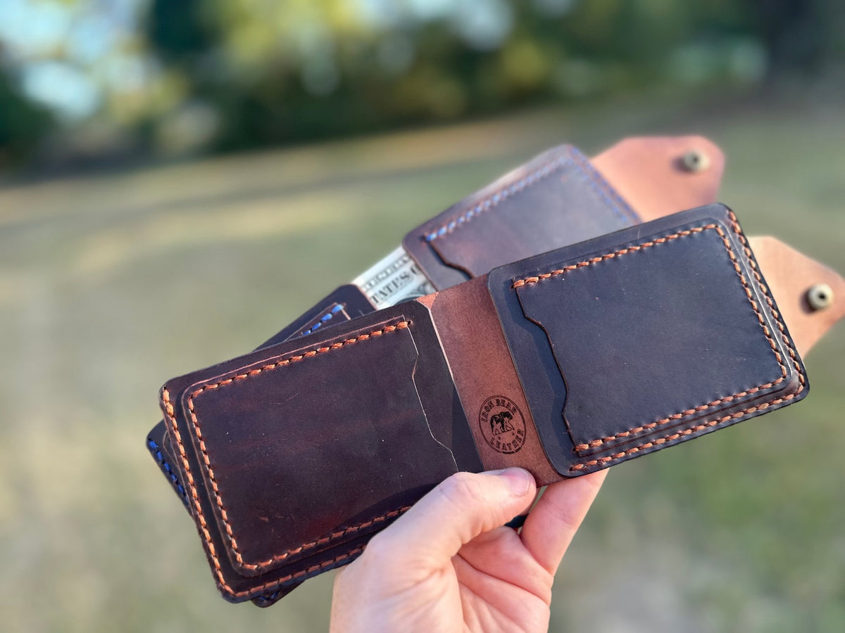 Bear Trap — Handmade Full Grain Leather Wallet - Iron Bear Leather